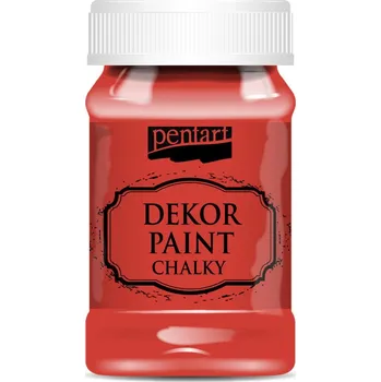 Speciální výtvarná barva Dekor paint chalky křídová barva, červená - 230 ml