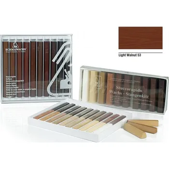 Olej na dřevo Borma wachs STUCCORAPIDO Retušovací tyčinka z měkkého vosku - 53 light walnut