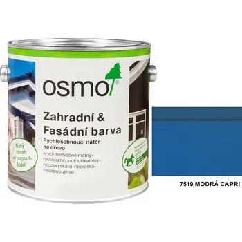 Olej na dřevo OSMO - zahradní a fasádní barva 0,75l, 7519 modrá capri