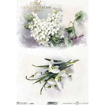 Výtvarný papír Rýžový papír A4 - květiny a rostliny R1974