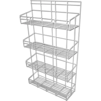Drátěná police Polička 4 patrová bílá 77x34 cm