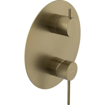 Vodovodní baterie Sapho Ultrasan Podomítková sprchová baterie, 2 výstupy, otočný přepínač, zlato mat, UT043VG