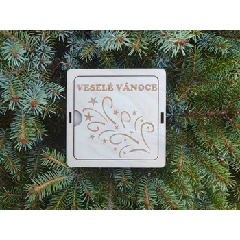 Dárková krabička D-decor Vánoční krabička na peníze Veselé Vánoce