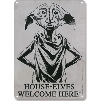 Plechová cedule Dekorační cedule na zeď Harry Potter: Dobby (15 x 21 cm)
