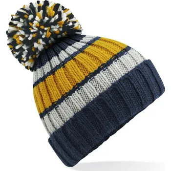 Pracovní přilba Beechfield Čepice B 392 Hygge s pruhy, pletená COT530392acl99-dijon blue UNI Modrá dijon