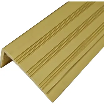 ukončovací lišta Béžová plastová (PVC) protiskluzová schodová hrana F816 - délka 250 cm, šířka 8,2 cm, výška 4,5 cm