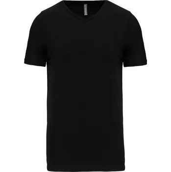 pracovní tričko Kariban Tričko K3014 s výstřihem do V, elastické, krátký rukáv, pánské COT20301400213-black 3XL Černá