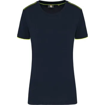 pracovní tričko Kariban Tričko WK3021 Day-to-Day, krátký rukáv, dámské COT203021agk05-navy/fluore 2XL Navy/žlutá fluorescent