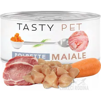 Krmivo pro kočku TASTY PET premium vepřové, kuřecí a karotka - masové kuličky 85g