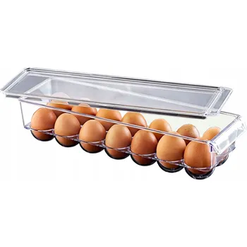 Dóza na potraviny EASYFORM PRŮHLEDNÁ NÁDOBA ORGANIZÉR DO LEDNICE NA VEJCE PRŮHLEDNÝ UZAVÍRATELNÝ