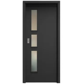 Interiérové dveře SAPELI ELEGANT KOMFORT M33 - CPL LAMINÁT - POSUVNÉ DVEŘE VČ. ZÁRUBNĚ - Černá grafit Průchozí šířka (cm): 90, Průchozí výška (cm): 197, Typ skla: Satináto bílé