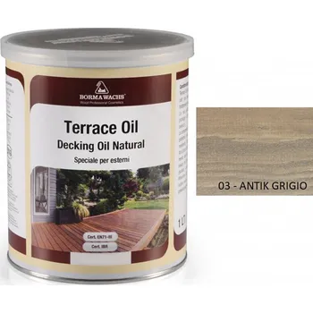 barva a nátěr na dřevo Borma wachs TERRACE OIL - TERASOVÝ OLEJ - barevný, 03-antik grigio - 1L