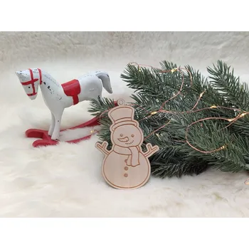 omalovánky Dřevěná vánoční omalovánka Sněhulák - D-decor