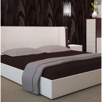 Prostěradlo Tmavě hnědé prostěradlo s gumičkou - bavlněný satén Šírka: 160 cm | Dĺžka: 200 cm