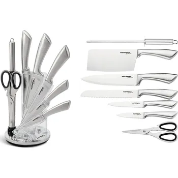 Kuchyňský nůž Sada kuchyňských nožů z nerezové oceli a se stojanem – 8 ks