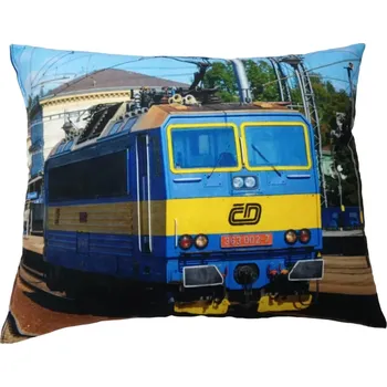 Dekorativní polštářek Polštářek s vlakem lokomotivou 363 002-7 (polštář lokomotiva , železnice)