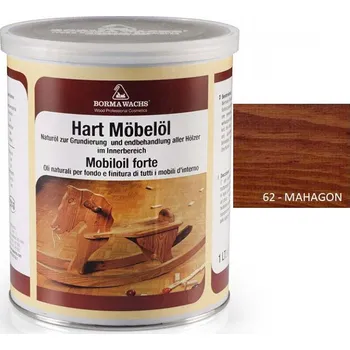 Olej na dřevo HARD FURNITURE OIL - tónovaný tvrdý olej na nábytek - 62 Mahagon - 5 l , 60 Gloss - pololesk