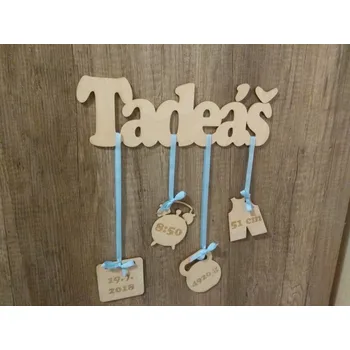 Dekorace do dětského pokoje Jmenovka pro novorozence D-decor - chlapeček