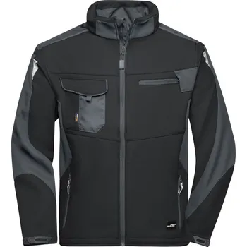 pracovní bunda James & Nicholson Bunda JN 844 Strong, softshellová COT02084480913-black/carbo 3XL Černá/carbon