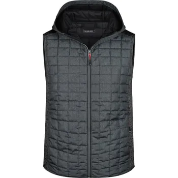 pracovní vesta James & Nicholson Vesta JN 768, pletená, hybridní, pánská COT020768s6501-grey melang S Melír šedá/antracitová