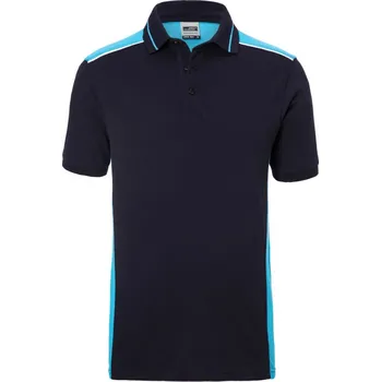 Pánské tričko James & Nicholson Polokošile Color JN 858, krátký rukáv, pánská COT020858o5104-navy/turquo XL Navy/tyrkysová