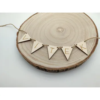 Dřevěná girlanda na dort - D-decor