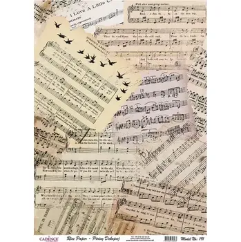 Umělecký papír Rýžový papír A3 - 191 - Noty - Cadence