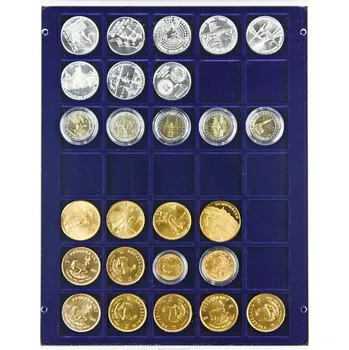 Obal pro sběratelský předmět Lindner 35 čtvercových polí do 36 mm Barva: Modrá