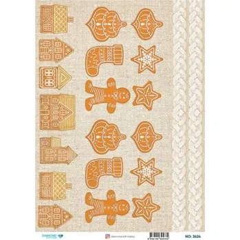 Výtvarný papír Rýžový papír A4 - Diamond - Vánoční pečení