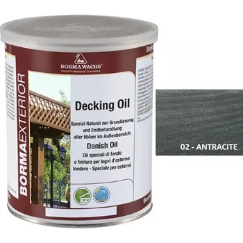 Olej na dřevo Borma wachs DECKING OIL - tónovaný dánský olej 1l, 02-antracite