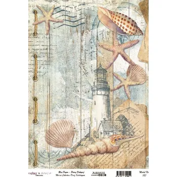 Umělecký papír Rýžový papír A3- Cadence - 3R787, Maják a mušle