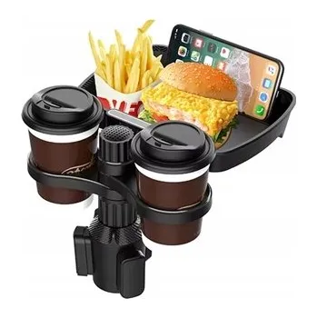 Držák do auta DRŽÁK DO AUTA NA KELÍMKY 2 KUSY, OTOČNÝ STOLEK 360°, DVOJITÝ MULTIFUNKČNÍ