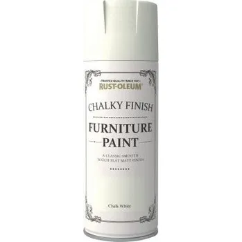 Barva ve spreji Rust-Oleum Barva na nábytek Chalky Finish Furniture Paint, křídový mat, křídová barva ve spreji 400 ml, bílá