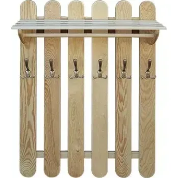 Věšák Dřevěná stěna - věšák s policí DT 347 70x100x33 cm borovice masiv