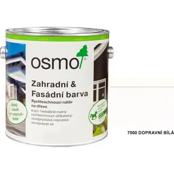 Olej na dřevo OSMO - zahradní a fasádní barva 0,75l, 7500 dopravní bílá