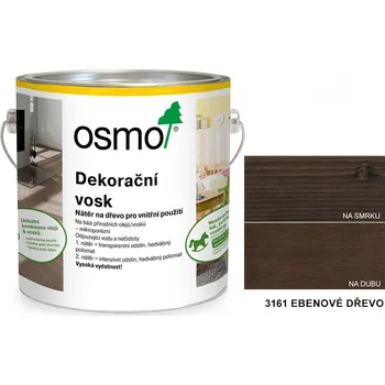 Olej na dřevo OSMO - dekorační vosk - transparentní odstíny, 3161-ebenové dřevo - 750 ml