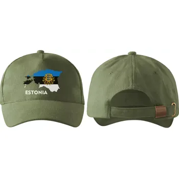 Kšiltovka kšiltovka s vlajkou ESTONSKA khaki (pánská kšiltovka vlajka a znakem ESTONSKO)
