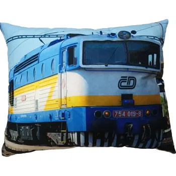 Dekorativní polštářek Polštářek s vlakem lokomotivou 754 019-8 (polštář lokomotiva , železnice)