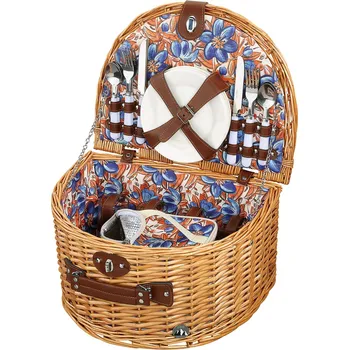 Piknikový koš Cilio SALINA Piknikový koš pro 4 osoby proutěný světle hnědý