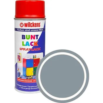 Barva ve spreji Německá syntetická vrchní barva ve spreji vysoký lesk Wilckens Spraylack Hochglanz Buntlack 400 ml, stříbrná šedá