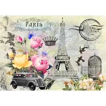 Umělecký papír Rýžový papír A4 -635 - Výlet do Paříže - Cadence