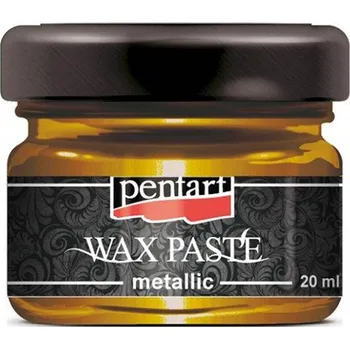 Speciální výtvarná barva Vosková pasta metalická Pentart, 20 ml - žlutá