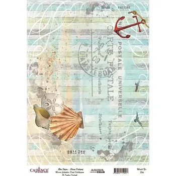 Výtvarný papír Rýžový papír A4 - 794 Cadence - Mušle a dřevo