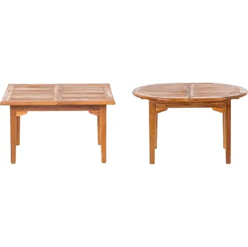 Zahradní stůl DEOKORK Teakový stůl ELEGANTE 130 / 180 × 100 × 78 cm | ovál | rozkládací