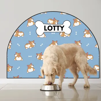 Samolepící dekorace Ochranná textilní nálepka na zeď - Oblouk - Corgi Se jménem, 120x96cm