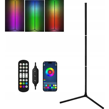 Stojací lampa Rohová stojací lampa NAROŻNA noční RGB Efekt Duha 3D Dálkový Ovladač Aplikace