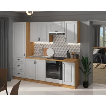 Kuchyňská linka Stolarz-Lempert Kuchyňská linka Stilo WHAR bílá + Artisan - Sestava 7