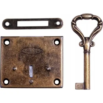 Nábytkové kování Nábytkový zámek nastrkávací 30 patina klíč