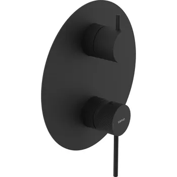 Vodovodní baterie Sapho Ultrasan Podomítková sprchová baterie, 2 výstupy, otočný přepínač, černá mat, UT043VB