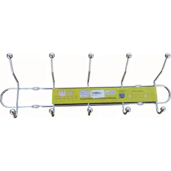 Věšák Věšák 5 dvojháčků nerez 42x5 cm